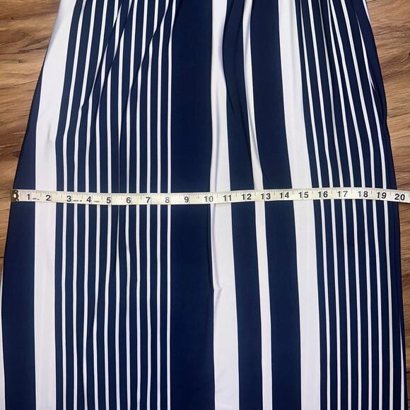 Blue White Striped Maxi Dress Sleeveless Stretchy Long Summer Dress Size Medium - Picture 8 of 12